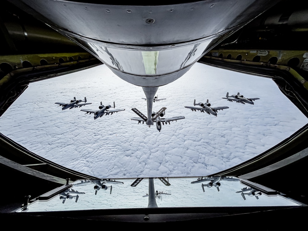 U.S. Air Force A-10 Thunderbolt II aircraft air bridge to Exercise Air Defender