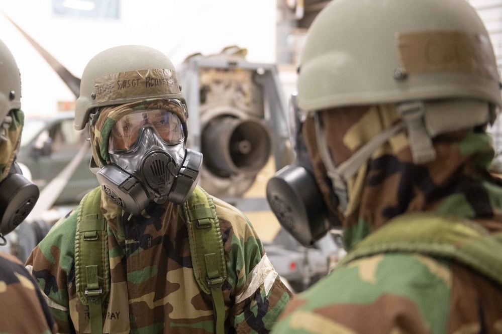 Airmen complete essential tasks in chem gear