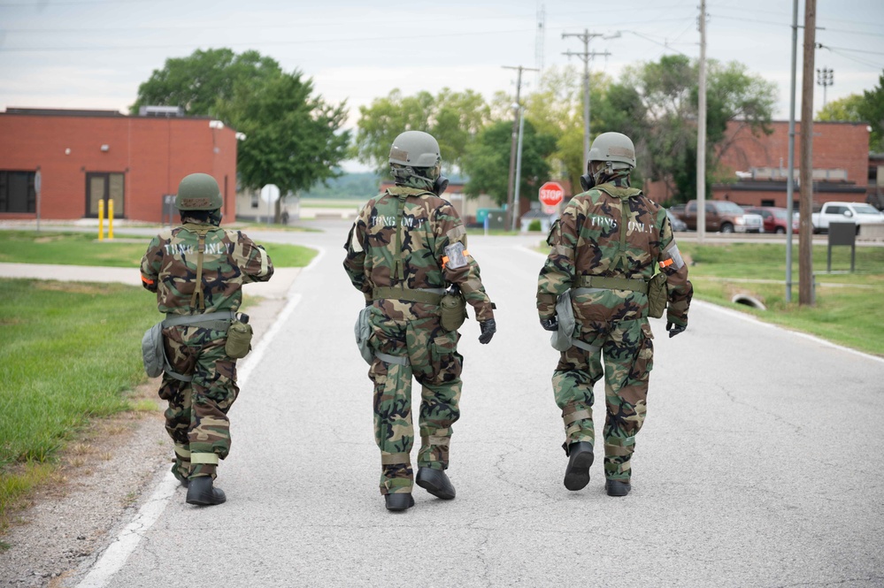 Airmen complete essential tasks in chem gear