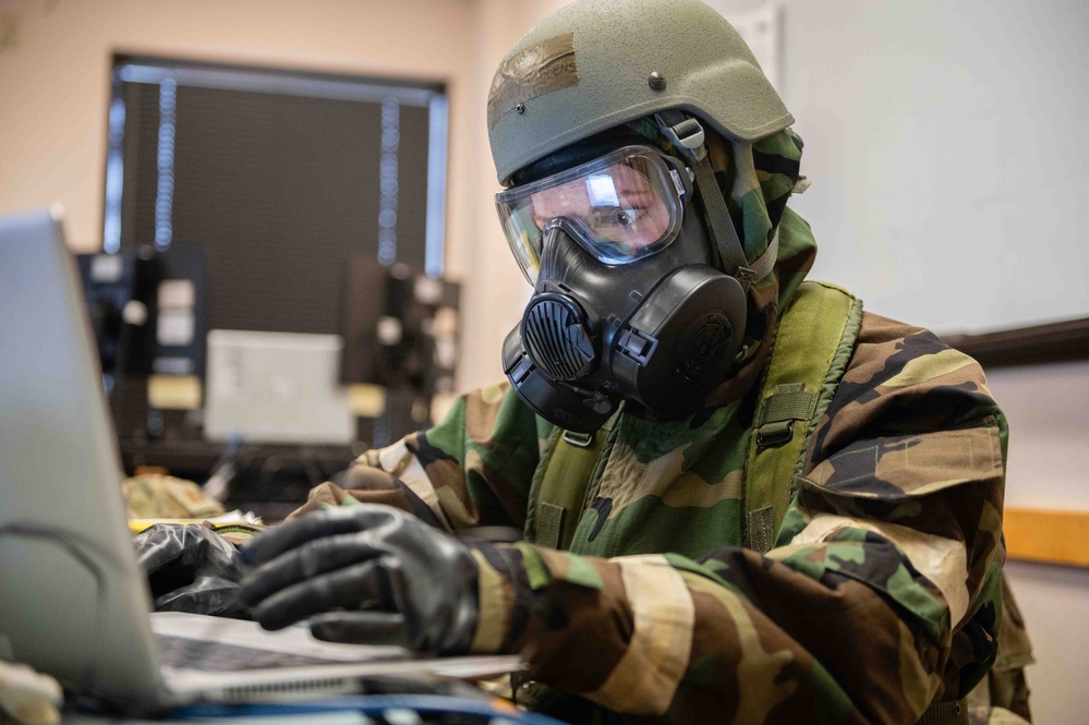 Airmen complete essential tasks in chem gear