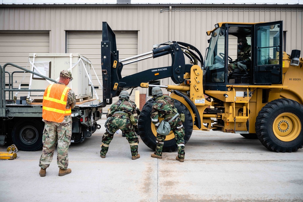 Airmen complete essential tasks in chem gear