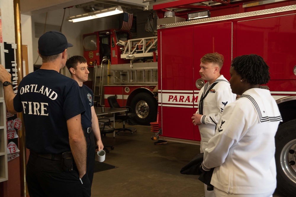 Portland Fire Department Station 3 Invites Sailors on a Ride Along