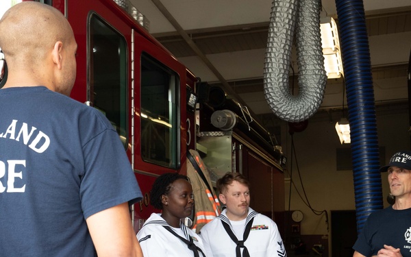 Portland Fire Department Station 3 Invites Sailors on a Ride Along