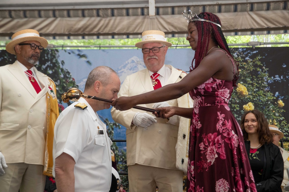 Naval Officers are Made Honorary Knights by the Rosarian Court