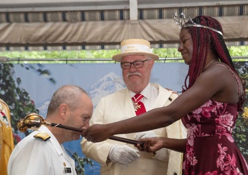 Naval Officers are Made Honorary Knights by the Rosarian Court