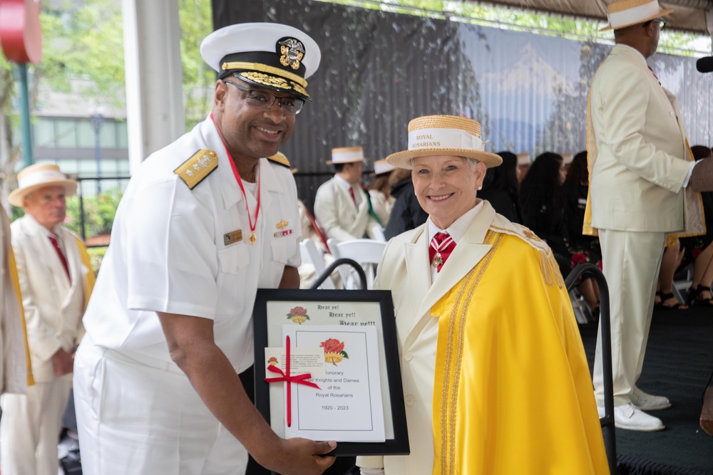 Naval Officers are Made Honorary Knights by the Rosarian Court