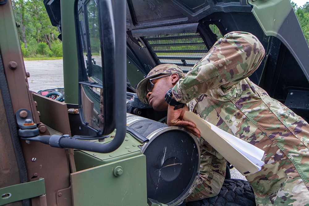 50th Regional Support Group HHC Soldiers improve driving skills during AT