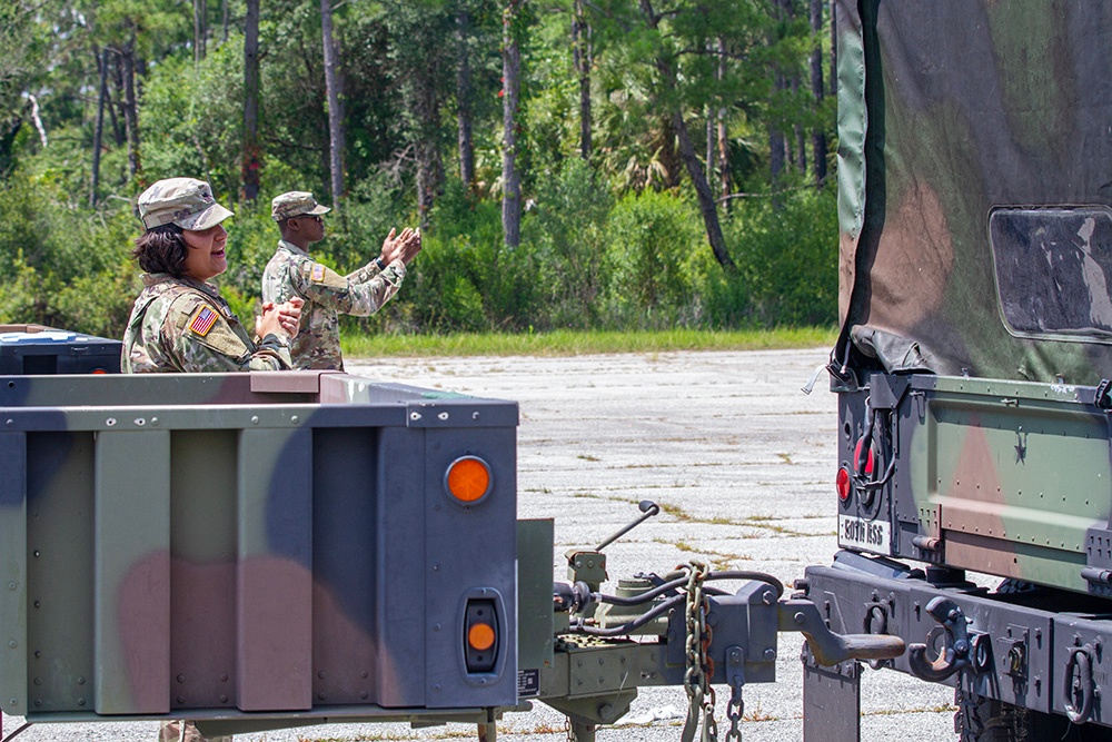 50th Regional Support Group HHC Soldiers improve driving skills during AT