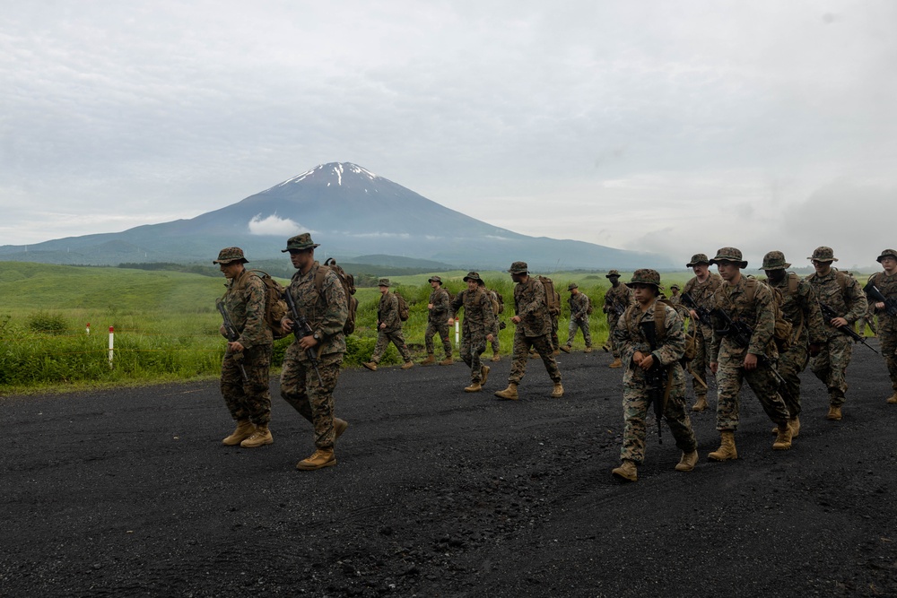 Marines with Combat Logistics Battalion 4 Conduct a Conditioning Hike