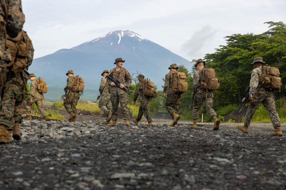 Marines with Combat Logistics Battalion 4 Conduct a Conditioning Hike