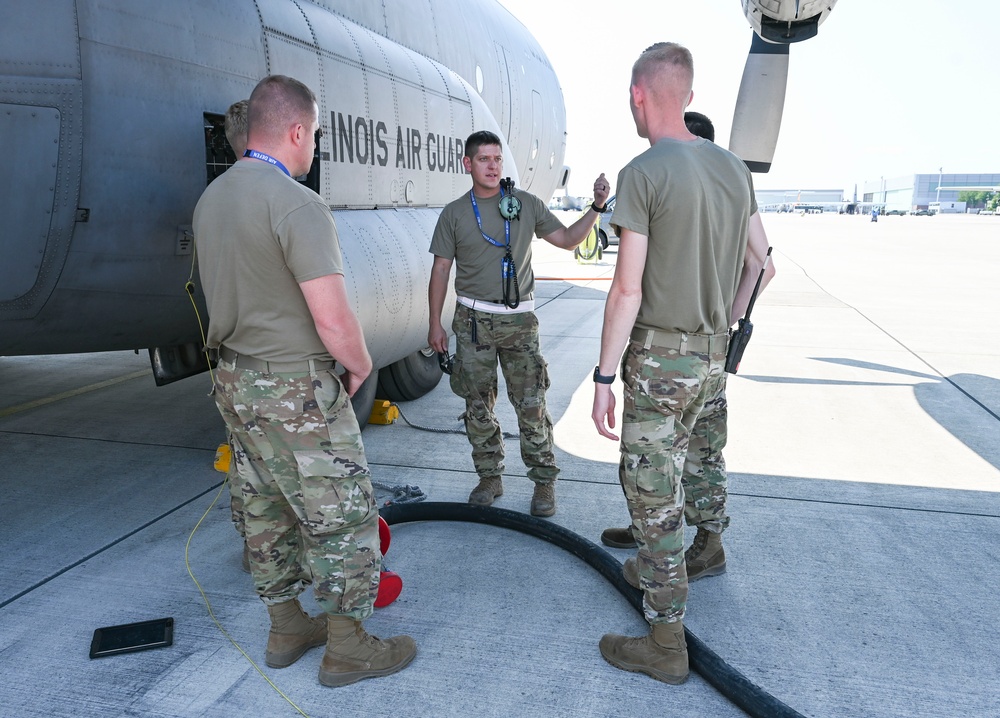 C-130 aircraft deliver cargo in preparation for exercise Air Defender 2023