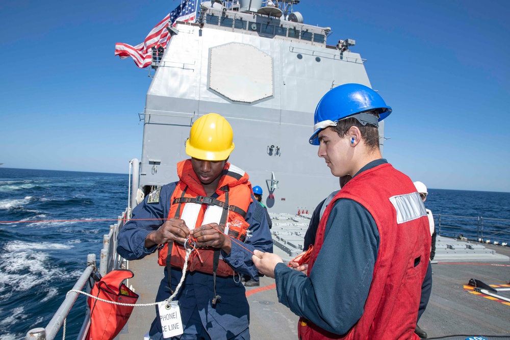 USS Normandy Conducts a Replenishment-at-Sea