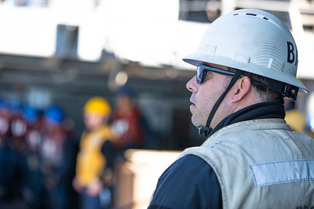 USS Normandy Conducts a Replenishment-at-Sea