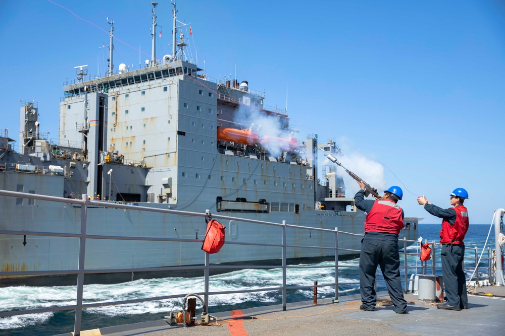 USS Normandy Conducts a Replenishment-at-Sea