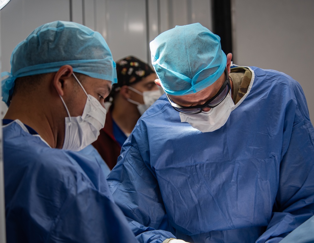 The 151st Medical Group from Utah Air National Guard conducts operations at HCA field hospital during African Lion 2023