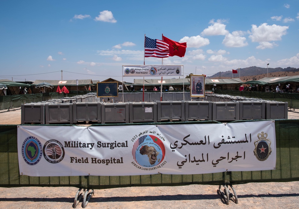 The 151st Medical Group from Utah Air National Guard conducts operations at HCA field hospital during African Lion 2023