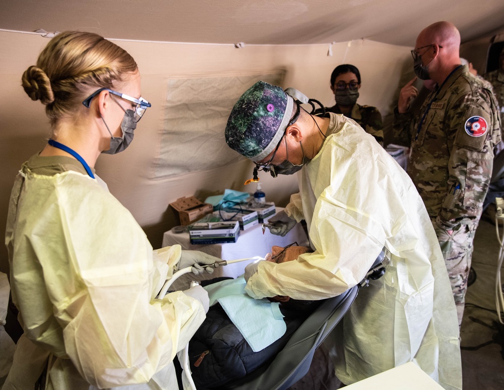 The 151st Medical Group from Utah Air National Guard conducts operations at HCA field hospital during African Lion 2023