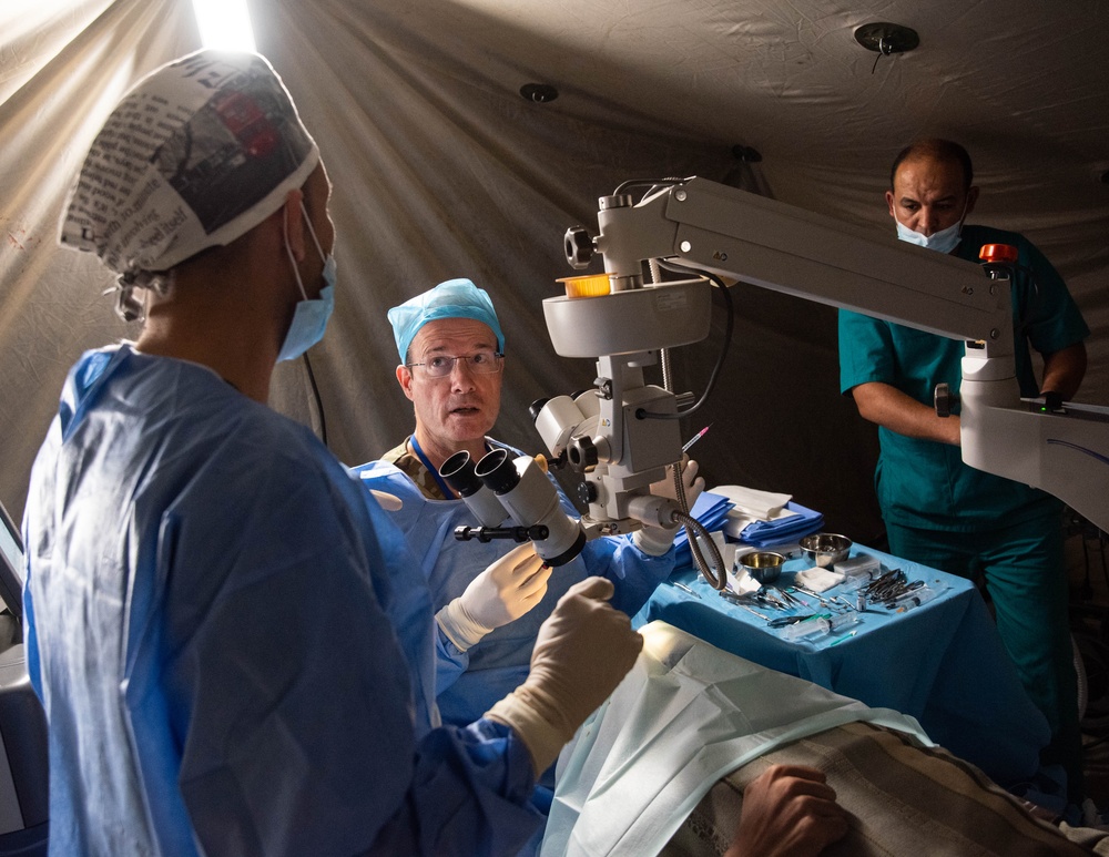 The 151st Medical Group from Utah Air National Guard conducts operations at HCA field hospital during African Lion 2023