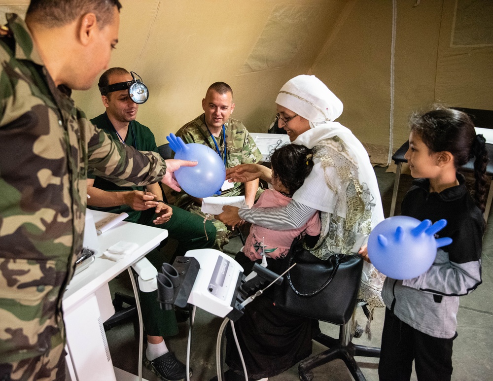 The 151st Medical Group from Utah Air National Guard conducts operations at HCA field hospital during African Lion 2023