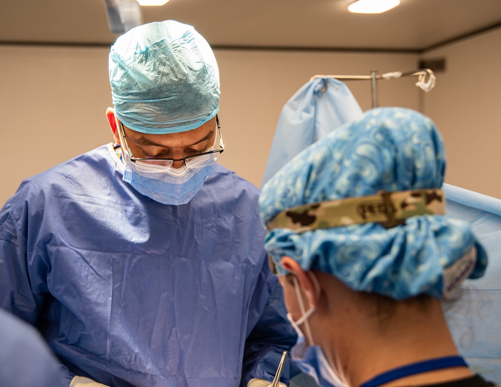 The 151st Medical Group from Utah Air National Guard conducts operations at HCA field hospital during African Lion 2023