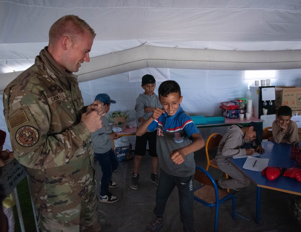 The 151st Medical Group from Utah Air National Guard conducts operations at HCA field hospital during African Lion 2023