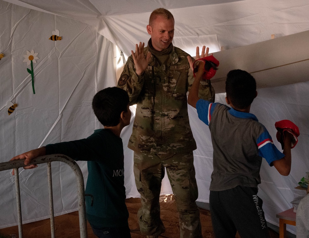 The 151st Medical Group from Utah Air National Guard conducts operations at HCA field hospital during African Lion 2023