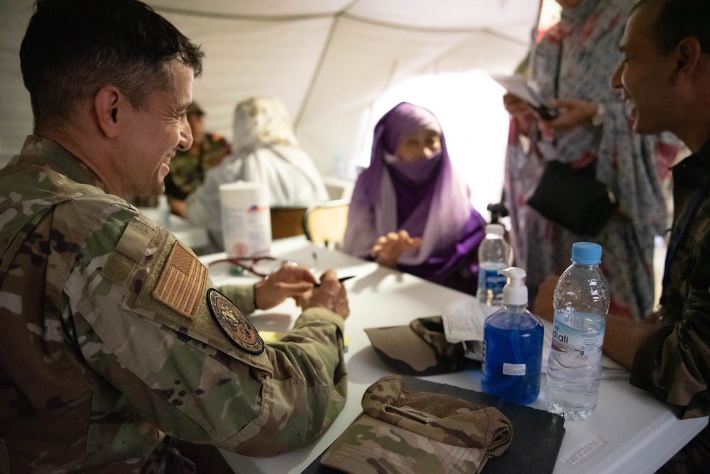 The 151st Medical Group from Utah Air National Guard conducts operations at HCA field hospital during African Lion 2023