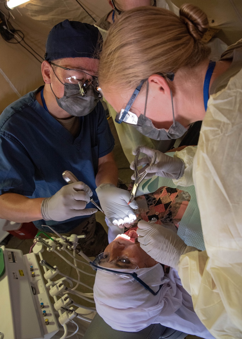 The 151st Medical Group from Utah Air National Guard conducts operations at HCA field hospital during African Lion 2023