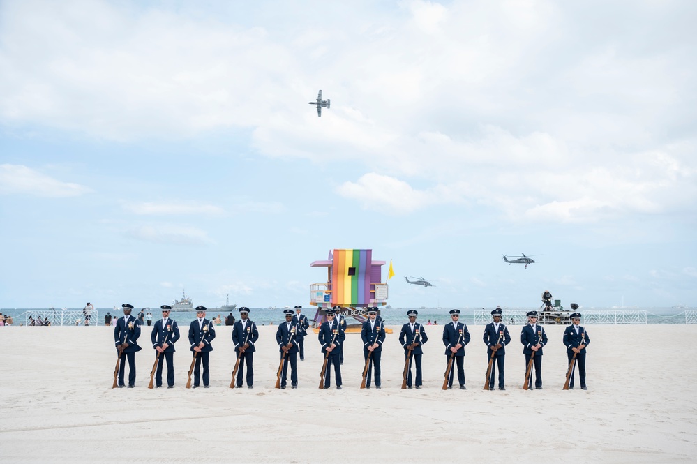 Air Force Honor Guard Drill Team performs at Hyundai Air &amp; Sea Show and U.S. Army SaluteFest