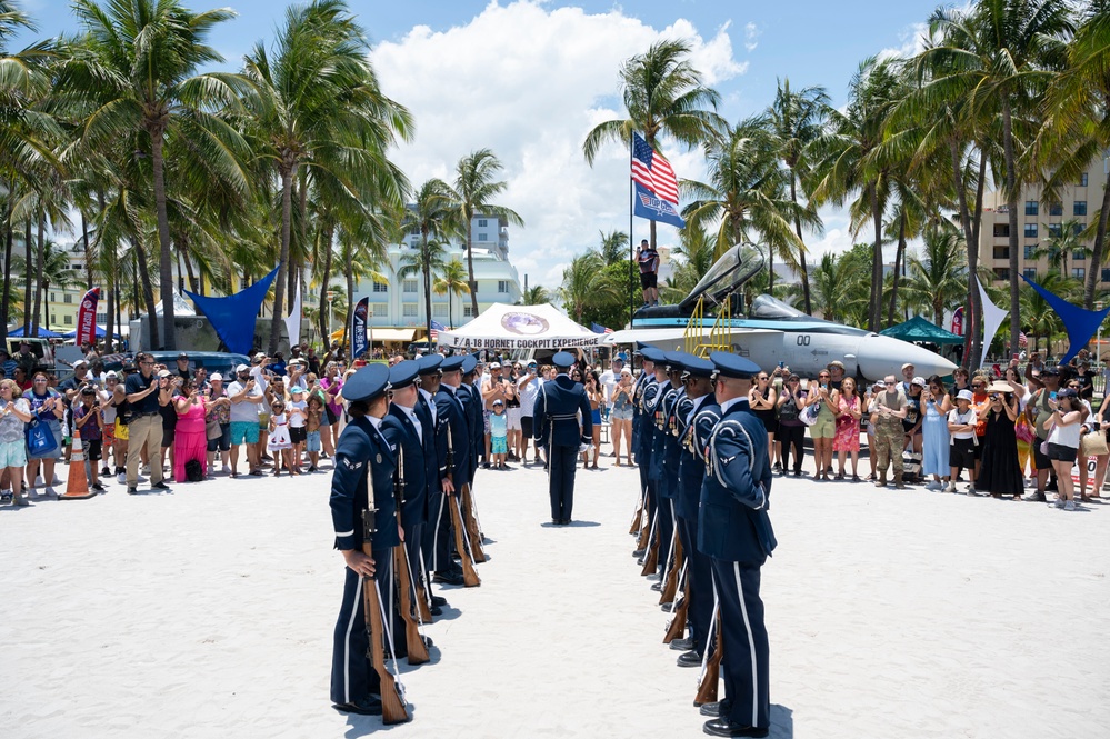 Air Force Honor Guard Drill Team performs at Hyundai Air &amp; Sea Show and U.S. Army SaluteFest