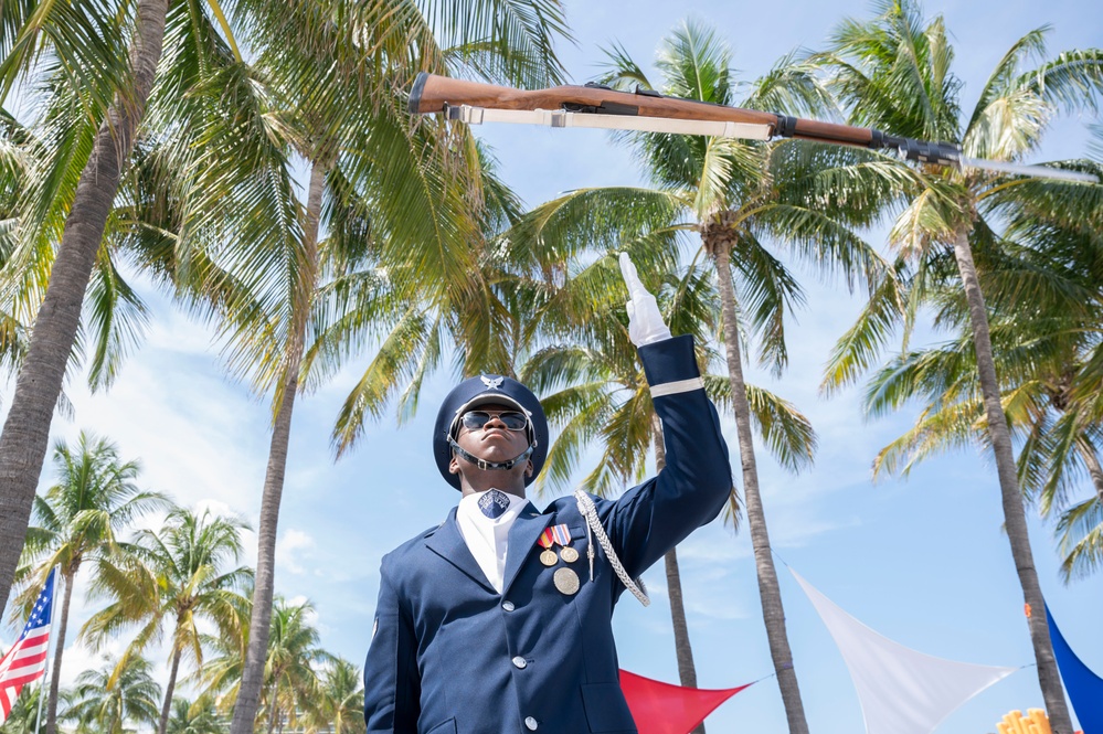 Air Force Honor Guard Drill Team performs at Hyundai Air &amp; Sea Show and U.S. Army SaluteFest