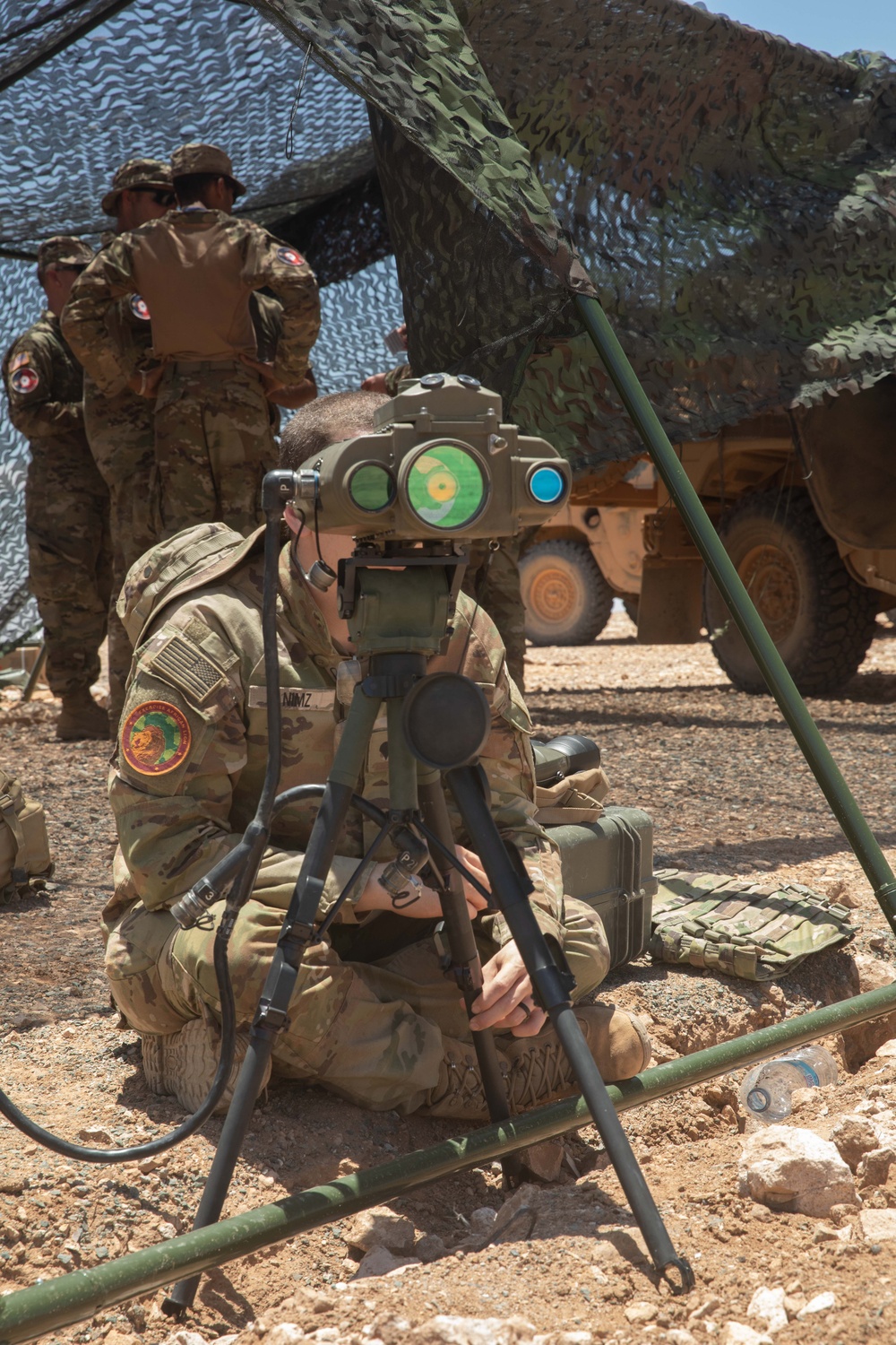 Forward observers from the 1-148th direct artillery in Morocco during African Lion 2023