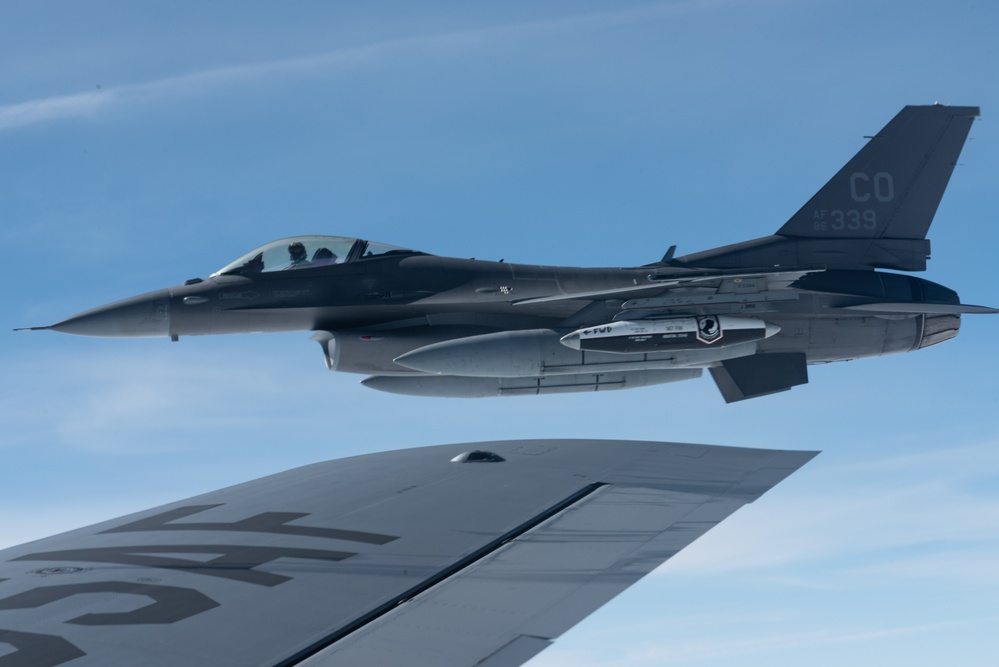 128th Air Refueling Wing creates air bridge for 140th Wing F-16 Fighting Falcons leading up to Air Defender 2023