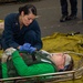 USS Ronald Reagan (CVN 76) sailors simulate a Mass Casualty