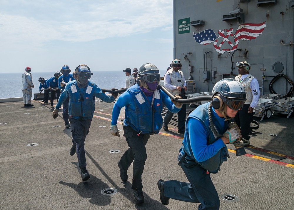 USS Ronald Reagan (CVN 76) Sailors participate in mass casualty drill