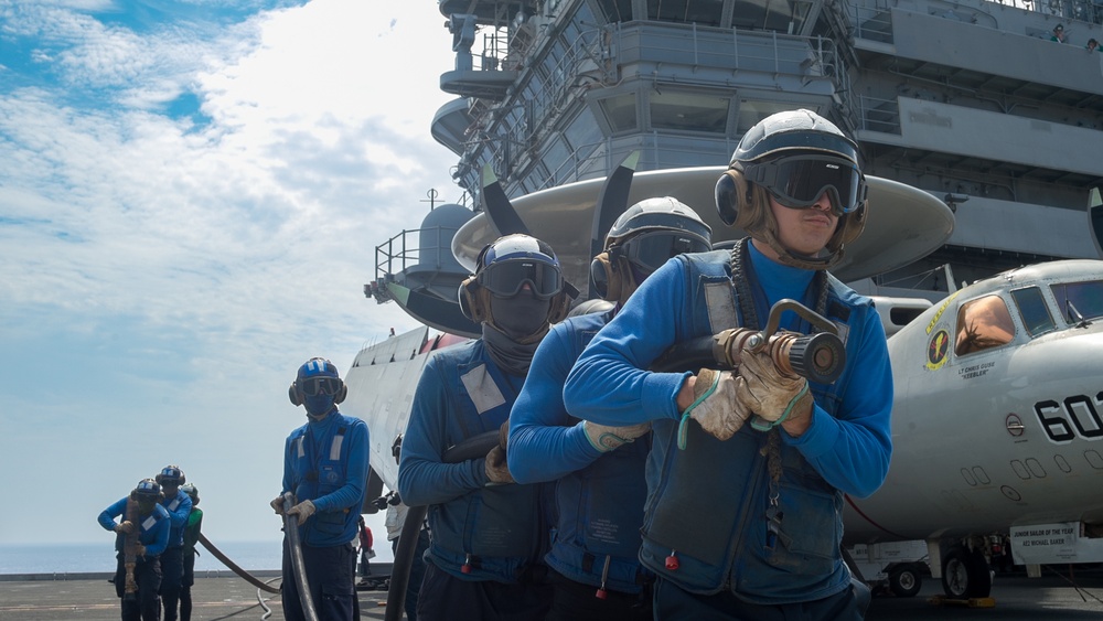 USS Ronald Reagan (CVN 76) Sailors participate in mass casualty drill