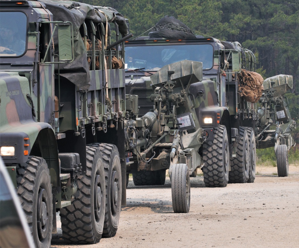 Fort Dix- The 3 BN 14 Marines conduct live fire artillery exercises.