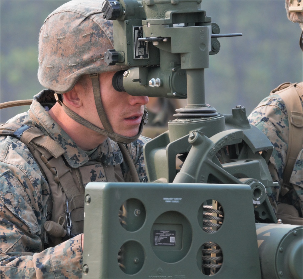 Fort Dix, NJ- The 3 BN 14 Marines conduct live fire artillery exercises.