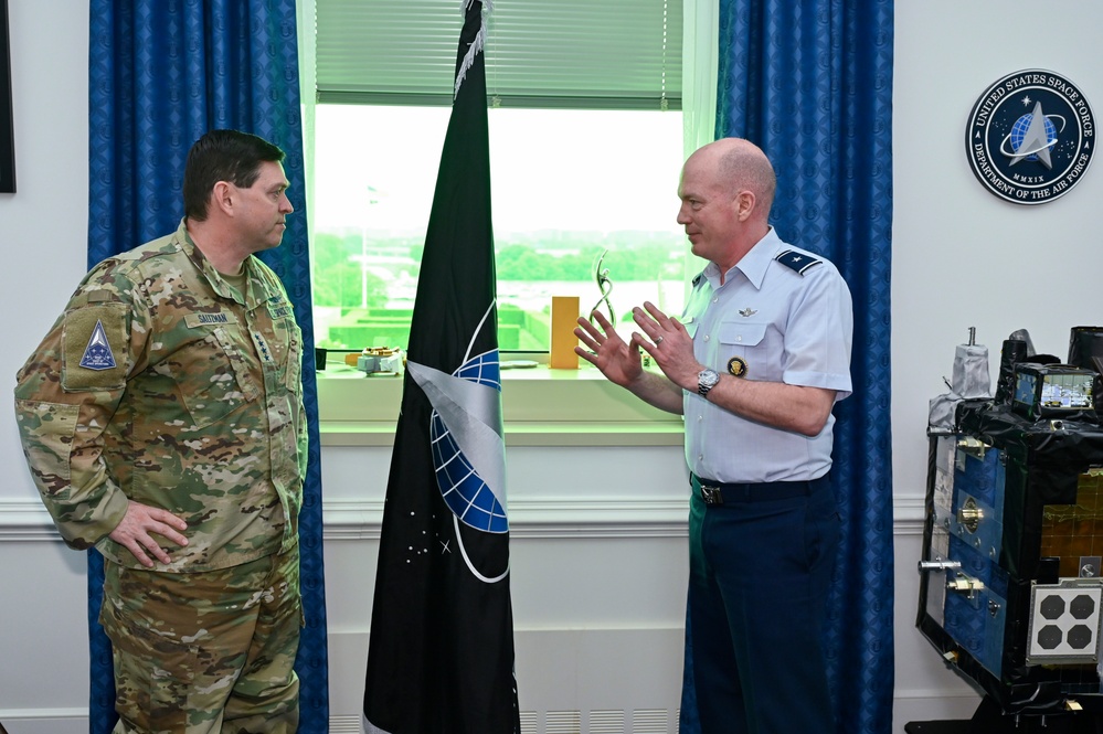 CSO Saltzman receives an original USSF flag