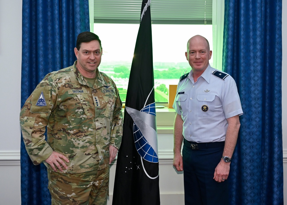 CSO Saltzman receives an original USSF flag