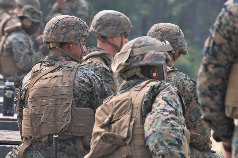 Fort Dix, NJ- The 3 BN 14 Marines conduct live fire artillery exercises.