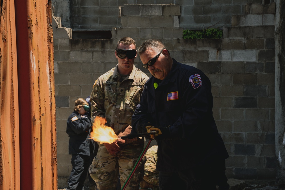 Indiana Task Force 1 Train with Indiana Guardsmen and at Homeland Defender 2023