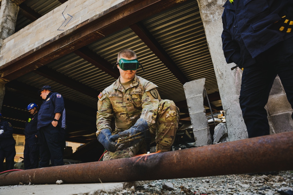 Indiana Task Force 1 Train with Indiana Guardsmen and at Homeland Defender 2023