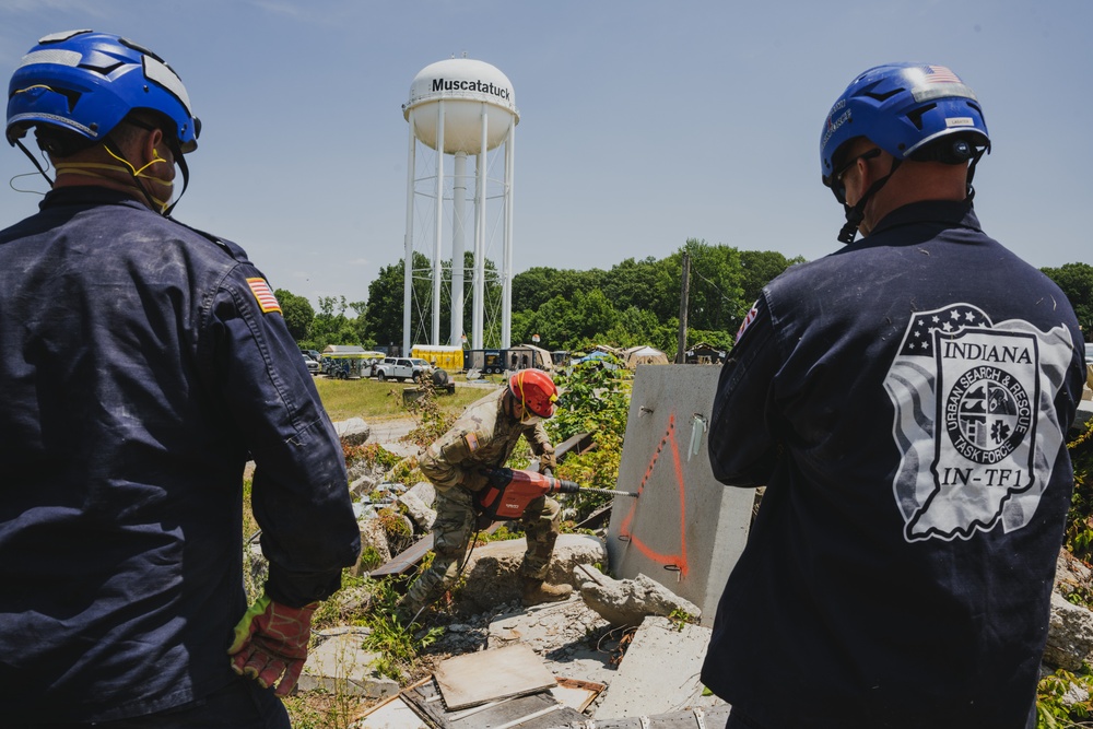 Indiana Task Force 1 Train with Indiana Guardsmen and at Homeland Defender 2023