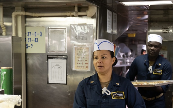 USS Harpers Ferry (LSD 49) Chiefs Mess cooks dinner for the crew