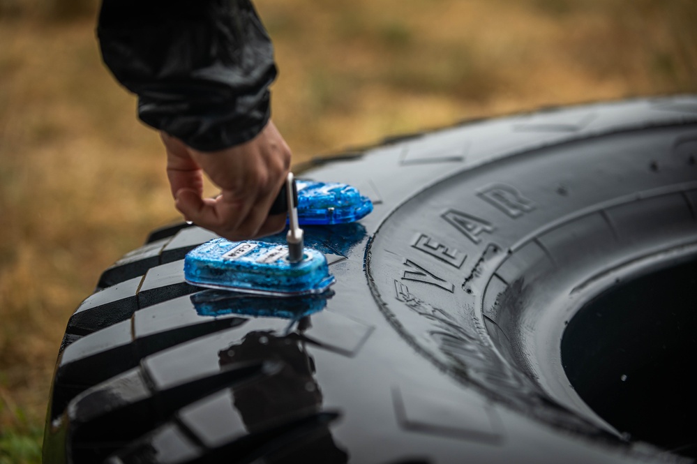 A competitor prepares for an orienteering event