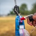 A competitor finishes an orienteering event