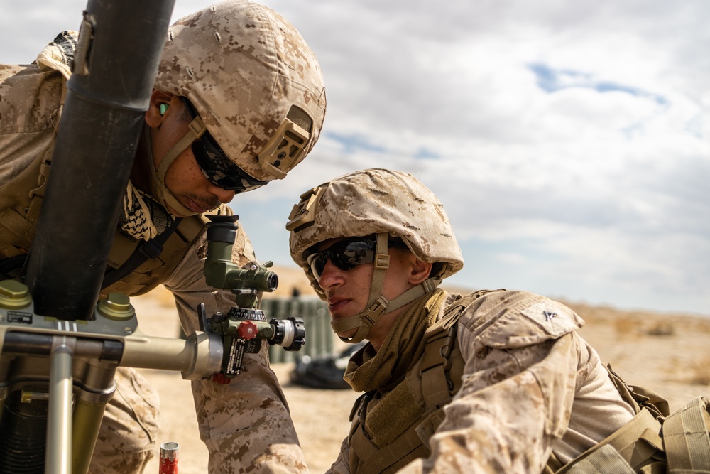 ITX 4-23 Weapons Company, 1st Battalion, 23D Marine Regiment conducts Mortar Range