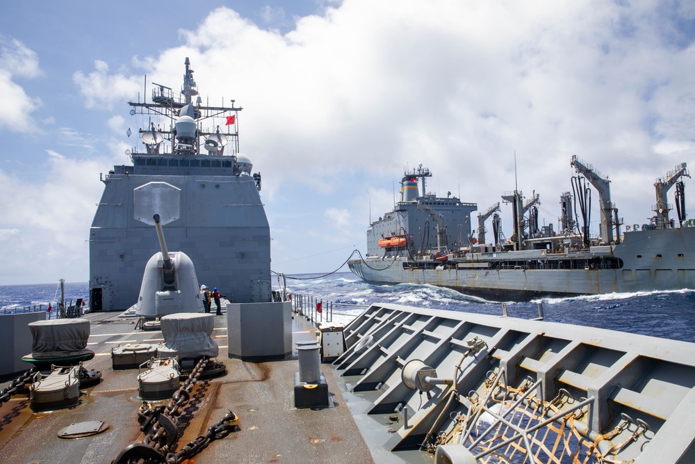 USS Robert Smalls (CG 62) Conducts RAS with USNS Rappahannock (T-AO-204)