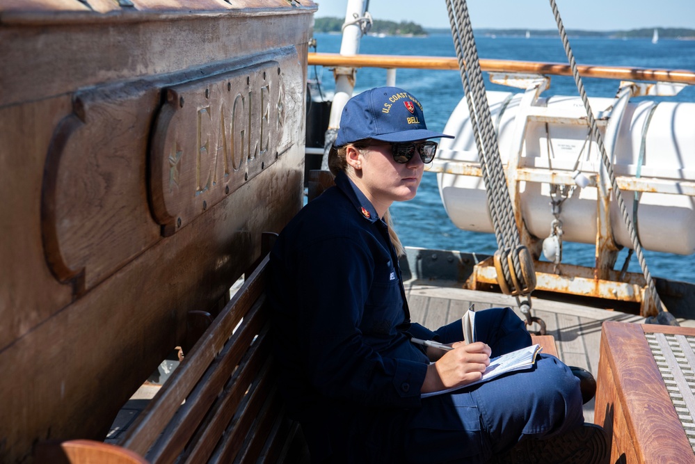 Coast Guard Academy Cadet studies seamanship